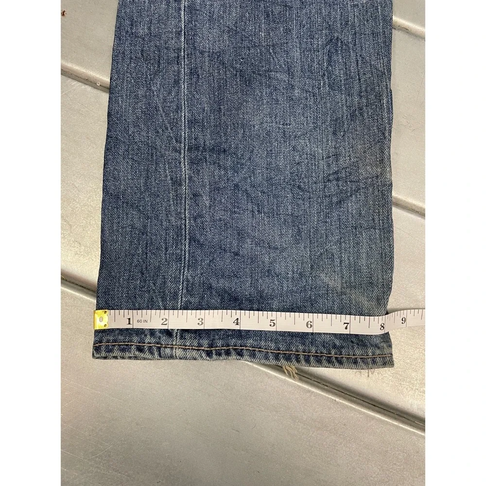 Levis 505 Jeans Straight Fit Jeans Mens 35x34 Blue Medium Wash‎ Denim Faded
